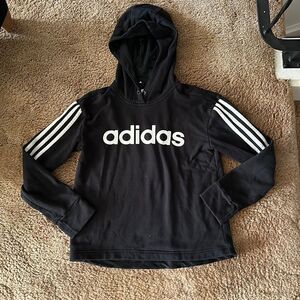 Classic Original Black + White Small Adidas Logo Hoody